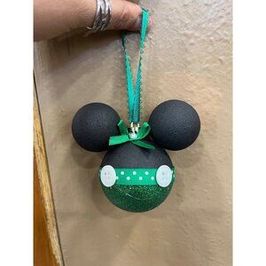 Mickey Mouse Black and Green Christmas Ornament